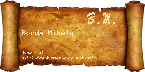 Borda Mihály névjegykártya