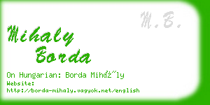 mihaly borda business card